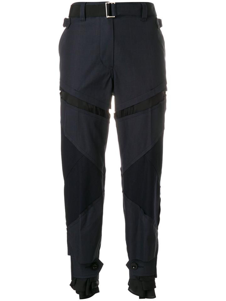 Sacai Panelled Cargo Trousers - Blue