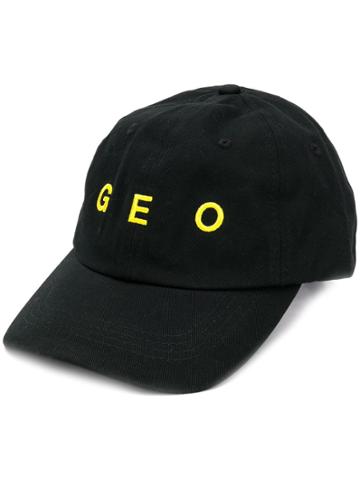 Geo Geo Embroidered Cap - Black