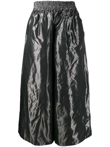 Palomo Spain Metallic Flared Trousers - Grey
