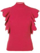 Elisabetta Franchi Turtle Neck Knitted Top - Pink & Purple