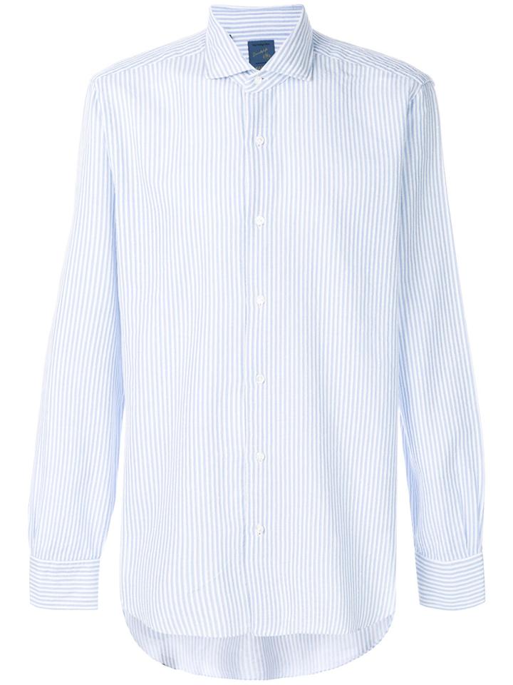 Barba Striped Fitted Shirt - Blue
