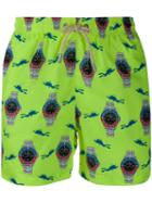 Mc2 Saint Barth Printed Lightning Swimming Shorts - Yellow