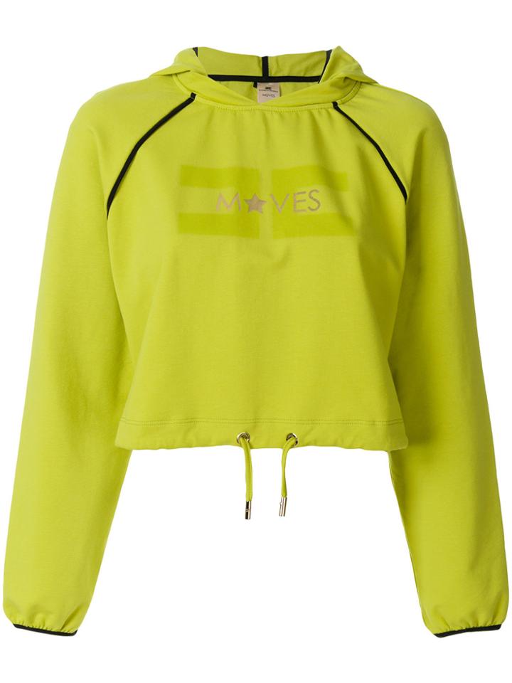 Elisabetta Franchi Cropped Sport Hoodie - Green