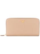 Prada Logo Plaque Wallet - Nude & Neutrals