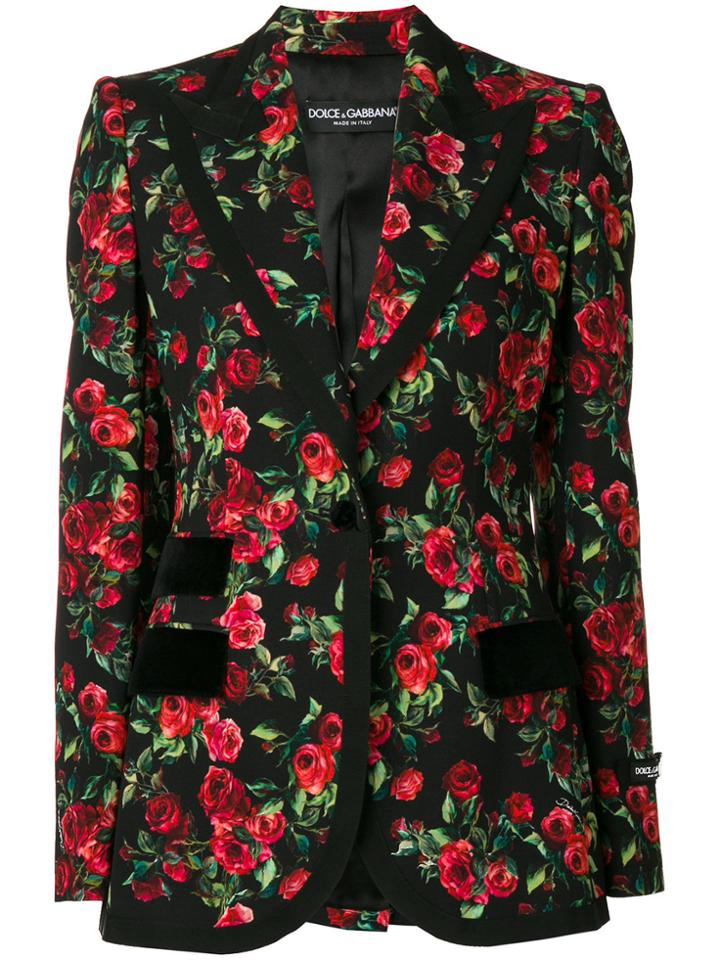 Dolce & Gabbana Rose Print Blazer - Multicolour