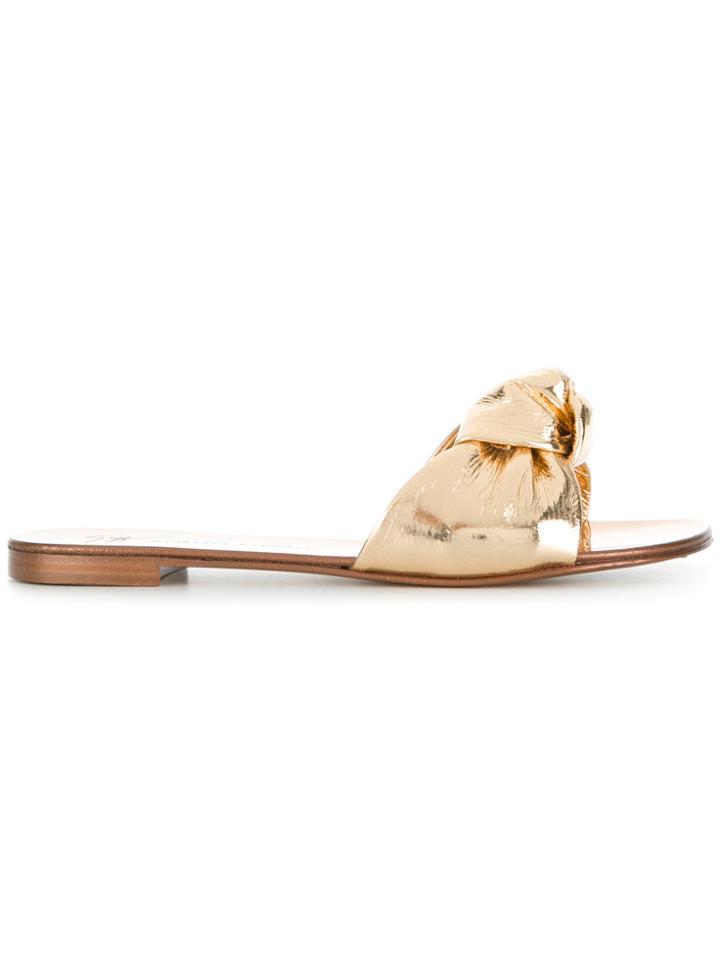 Giuseppe Zanotti Design Metallic Knot Sandals