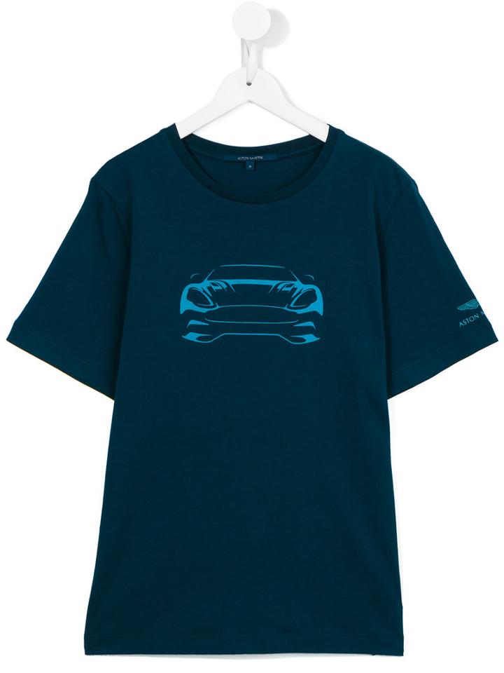 Aston Martin Kids Car Print T-shirt, Boy's, Size: 16 Yrs, Blue