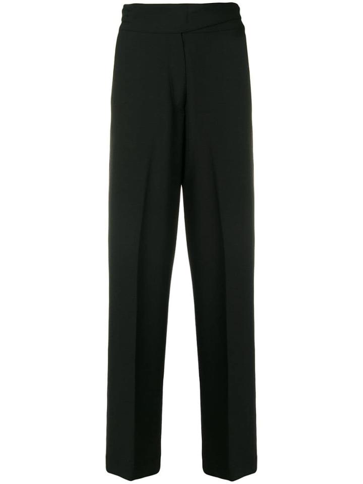 Maison Flaneur High Rise Flared Trousers - Black