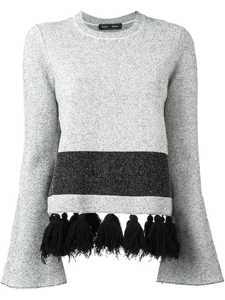 Proenza Schouler Tassel Detail Jumper, Women's, Size: Small, White, Viscose/cotton/nylon/polyester
