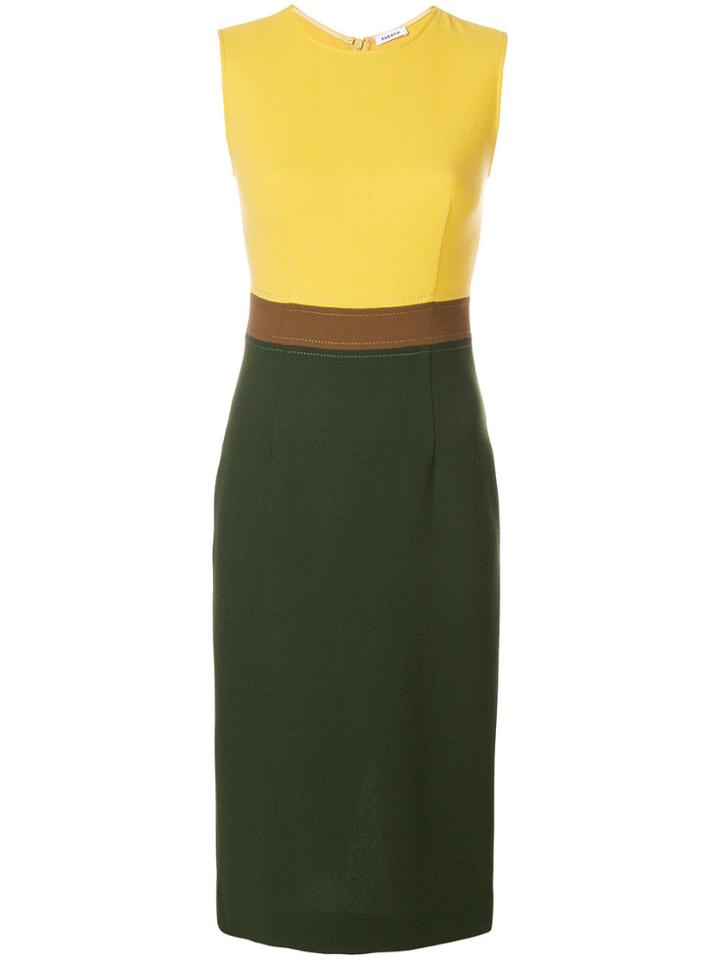 P.a.r.o.s.h. Colour-block Midi Dress - Yellow & Orange
