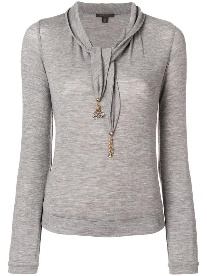 Louis Vuitton Vintage 2000's Tie Neck Blouse - Grey