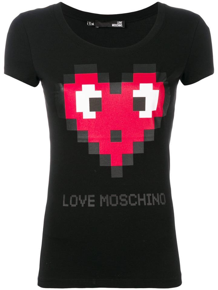 Love Moschino Pixel Heart T-shirt - Black