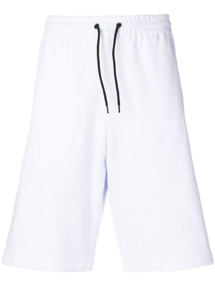 Msgm Small Logo Track Shorts - White