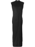 Rick Owens Slit Hem Evening Dress, Women's, Size: 40, Black, Cotton