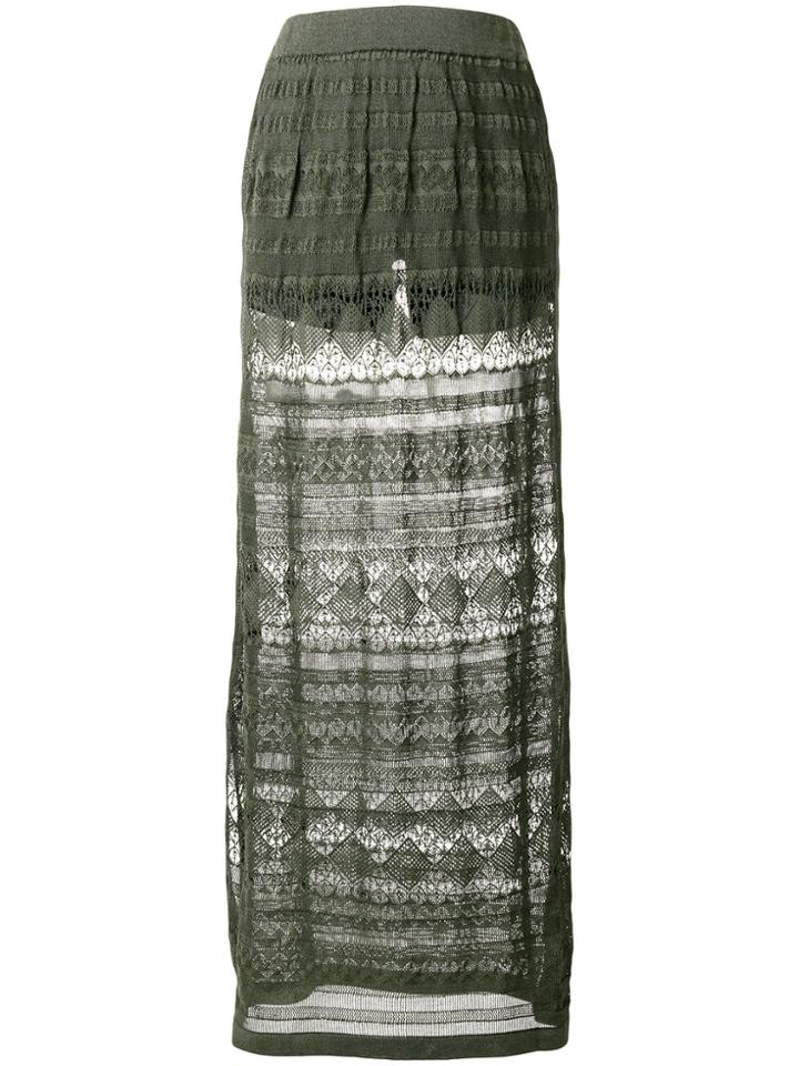 Roberto Collina Knitted Maxi Skirt - Green
