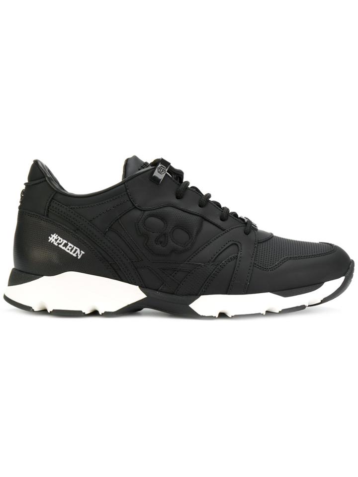 Philipp Plein Skull Embossed Lace-up Sneakers - Black