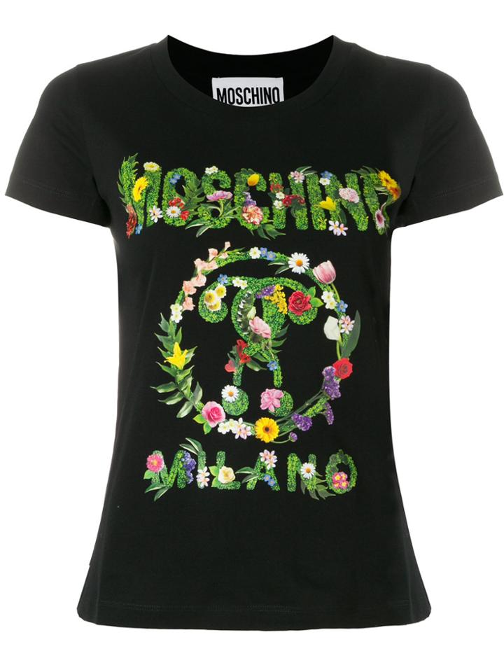 Moschino Garland Logo T-shirt - Black