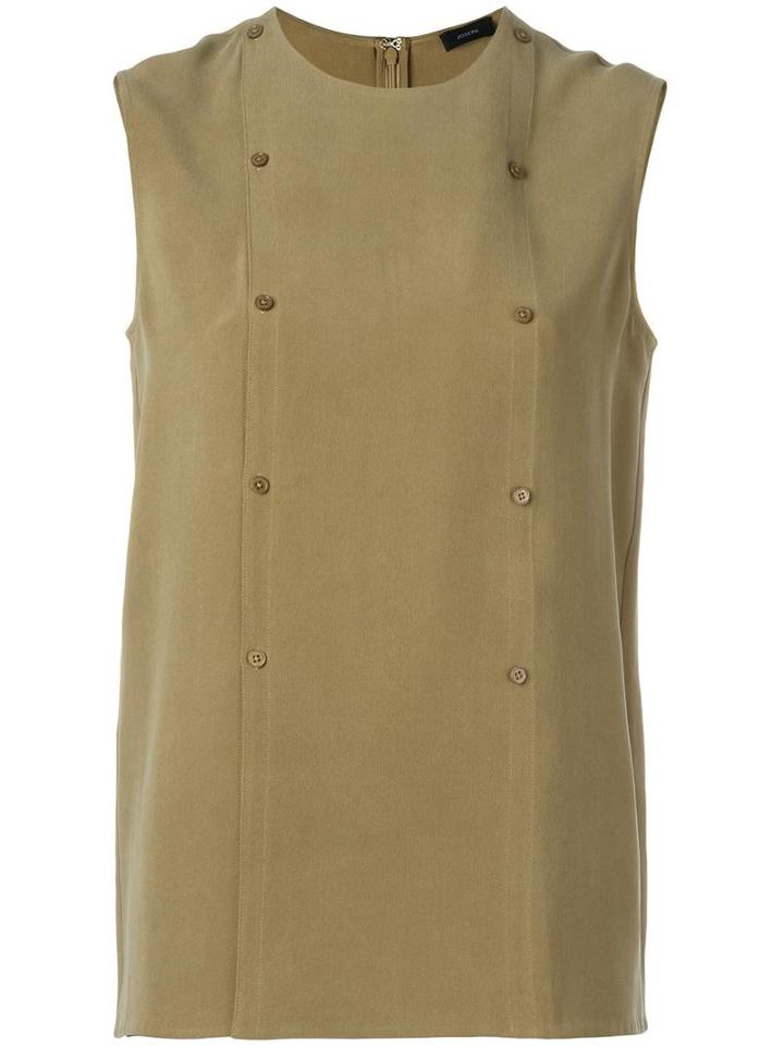 Joseph Double-breasted Buttoned Tank, Women's, Size: 40, Green, Silk