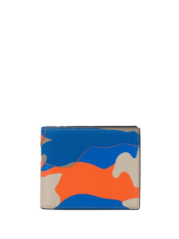 Valentino Valentino Garavani Camouflage Patch Leather Wallet - Blue