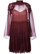 Chloé Tiered Dress, Women's, Size: 36, Pink/purple, Silk/polyester
