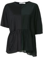Jil Sander Asymmetric Ruffle T-shirt - Black