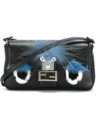 Fendi Micro 'baguette' Crossbody Bag, Women's, Black, Nappa Leather/rabbit Fur