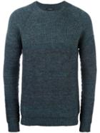 Roberto Collina Ribbed Tonal Sweater, Men's, Size: 52, Blue, Polyamide/spandex/elastane/alpaca/merino