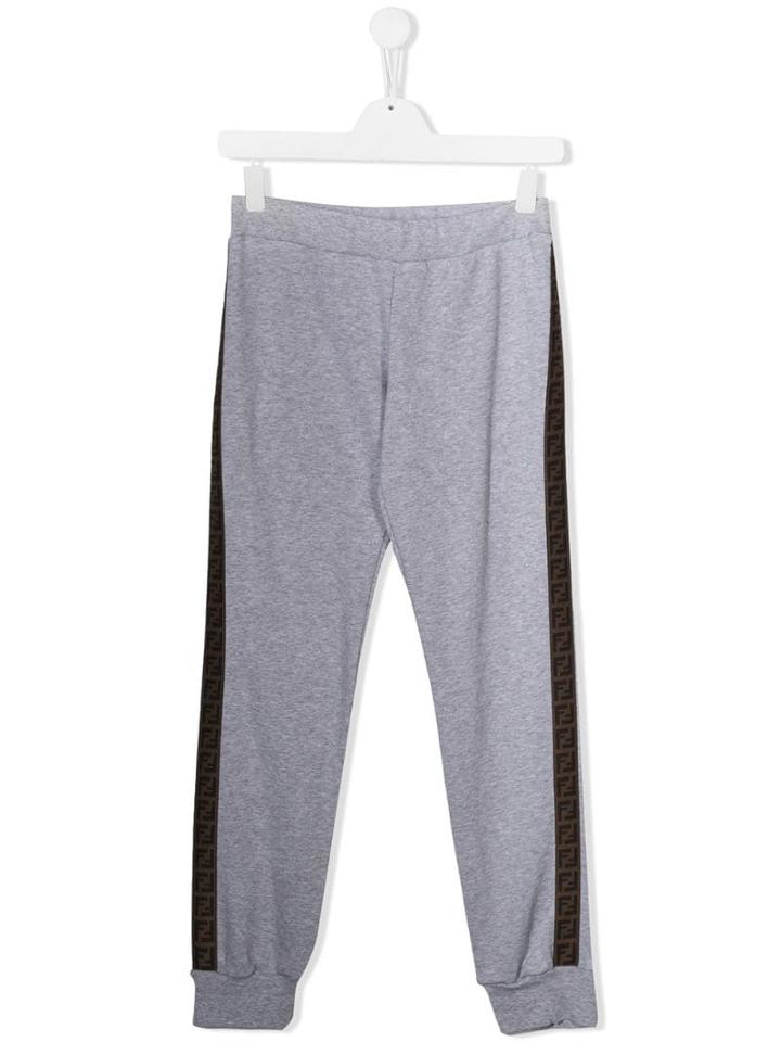 Fendi Kids Teen Logo Track Trousers - Grey