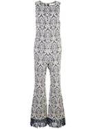 Chloé Printed Flared-leg Jumpsuit - Blue