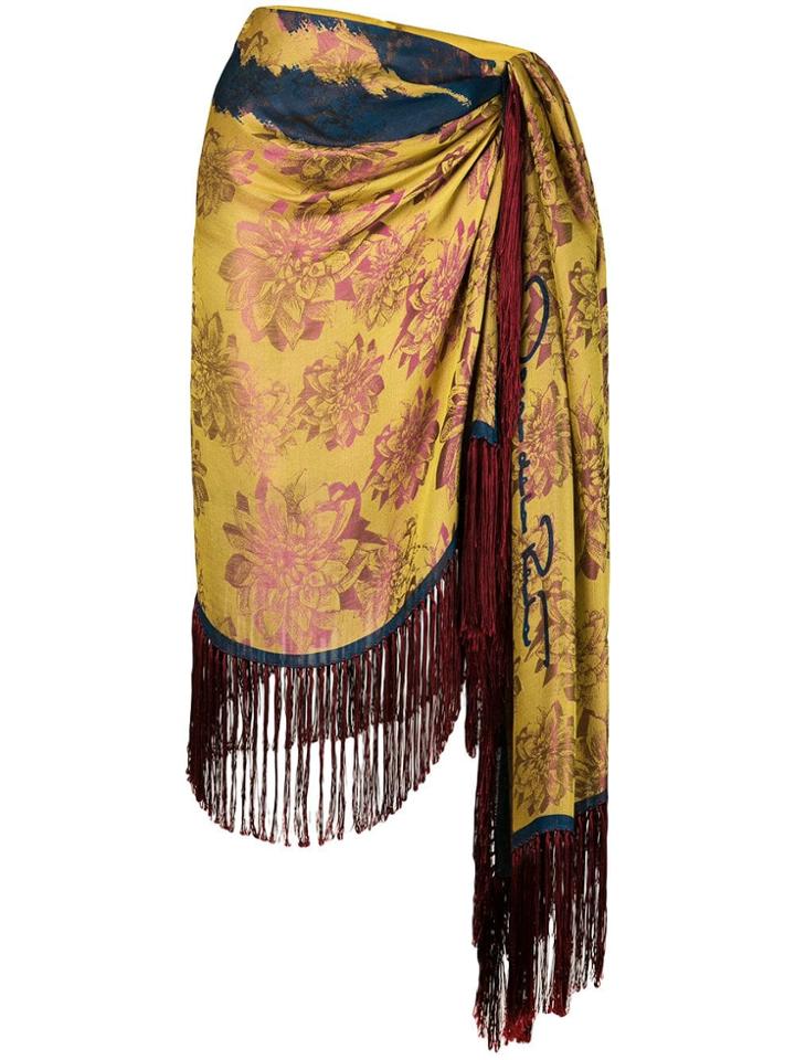 Oscar De La Renta Scarf Wrap Skirt - Yellow