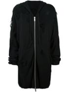Unravel Distressed Zip Up Cardi-coat, Women's, Size: Xs, Black, Cotton