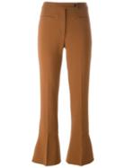 Fendi Flared Trousers, Women's, Size: 40, Brown, Spandex/elastane/wool