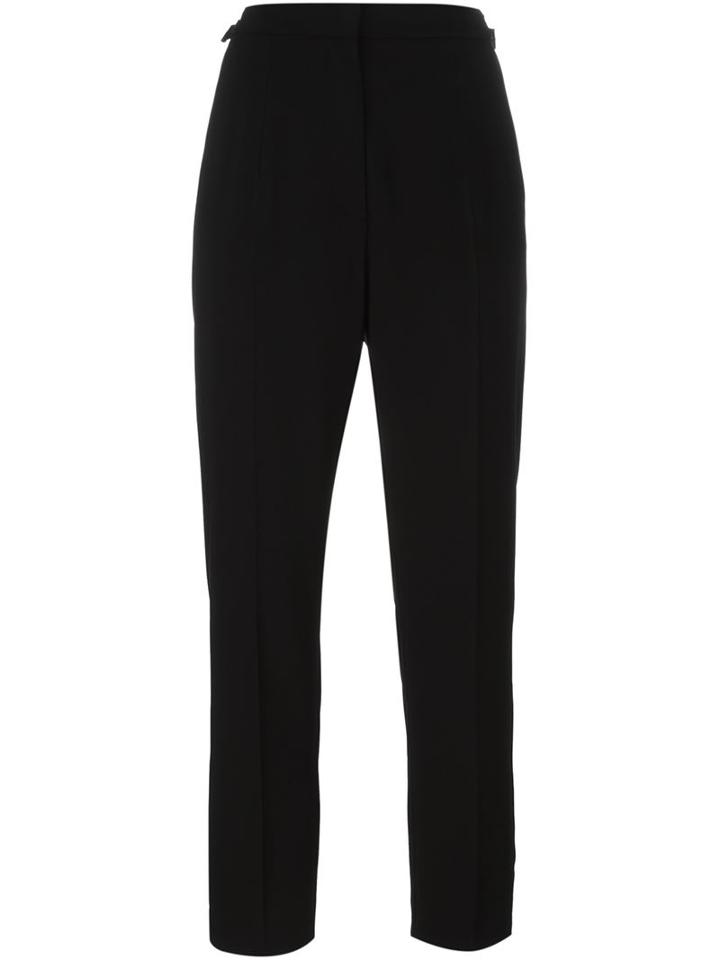 Mm6 Maison Margiela Cropped Tailored Trousers, Women's, Size: 44, Black, Polyester/viscose