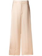 Helmut Lang Wide-leg Trousers, Women's, Size: 6, Nude/neutrals, Silk/viscose