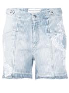 Ermanno Scervino Embroidered Striped Shorts - Blue
