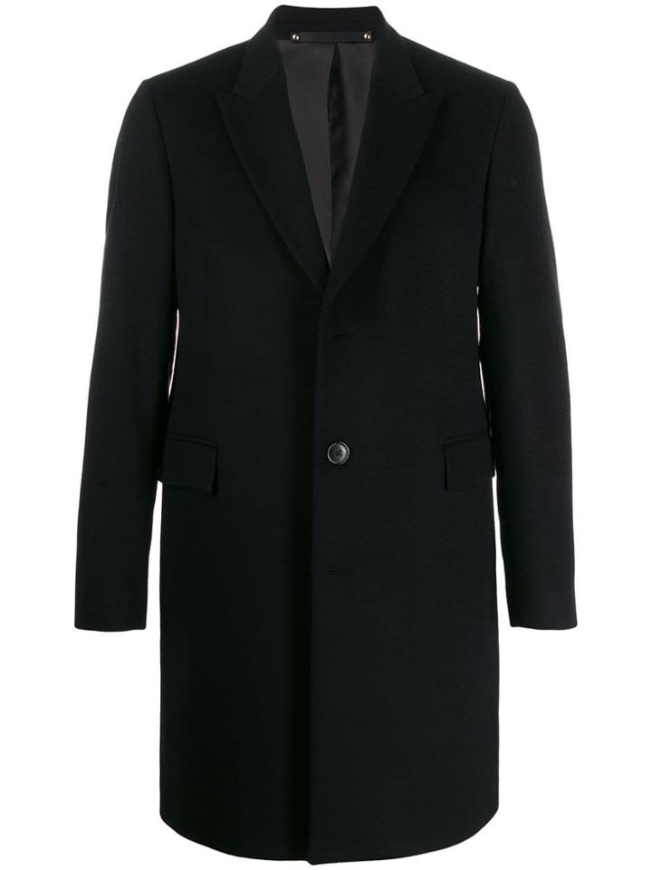 Paul Smith Single Breasted Overcoat - Black