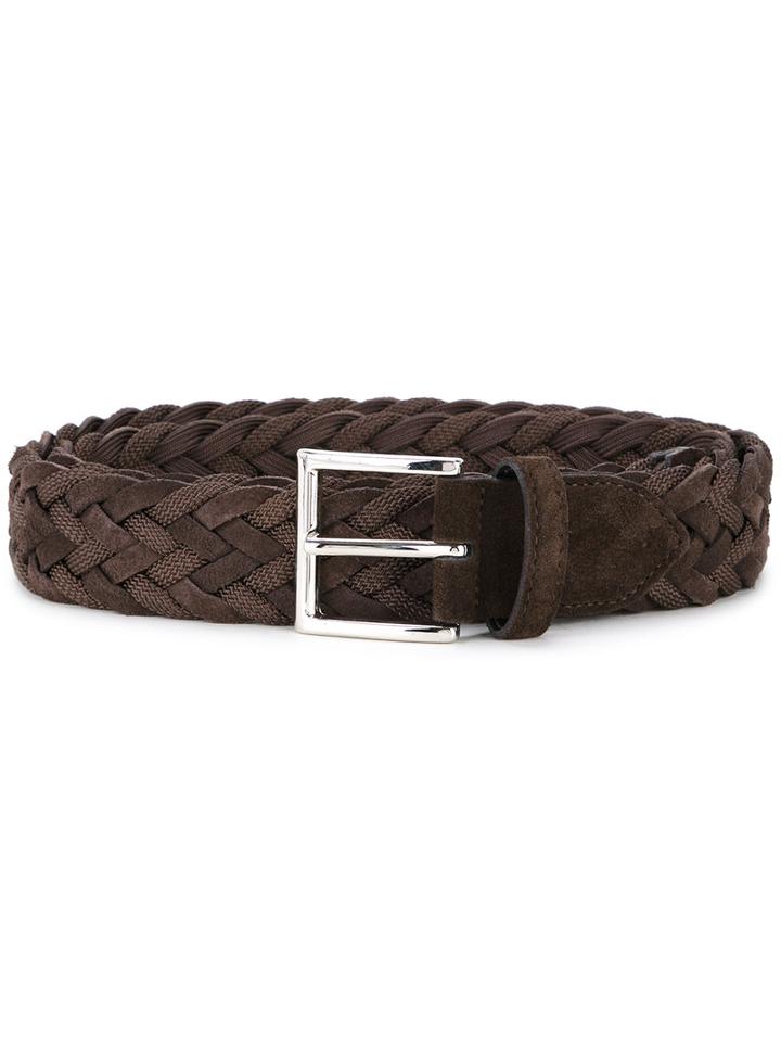 Estnation - Woven Belt - Men - Rayon - 85, Brown, Rayon