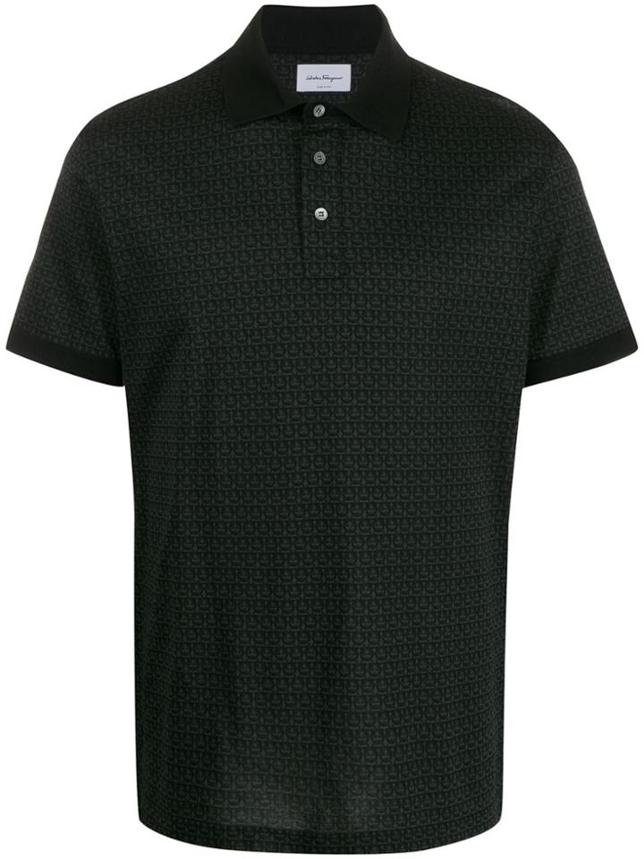 Salvatore Ferragamo Gancini Print Polo Shirt - Green