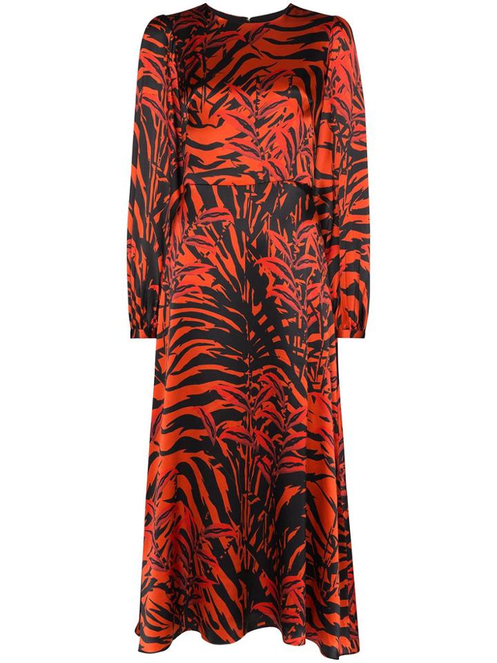 Borgo De Nor Elitsa Tiger-print Midi Dress - Black