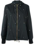 Salvatore Ferragamo Studded Jacket, Women's, Size: 42, Black, Polyester/silk