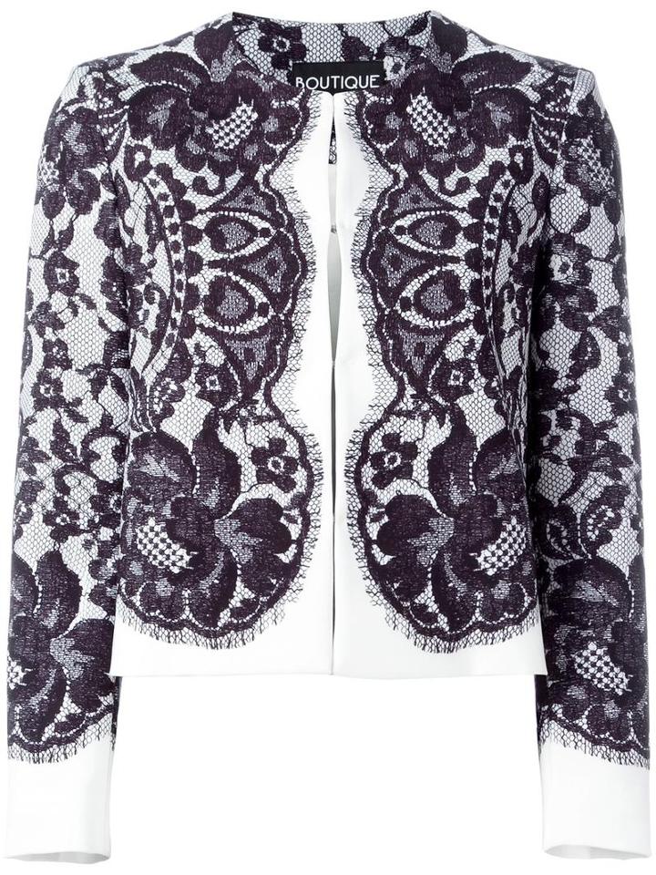 Boutique Moschino Lace Layer Jacket, Women's, Size: 44, Blue, Polyester/other Fibers