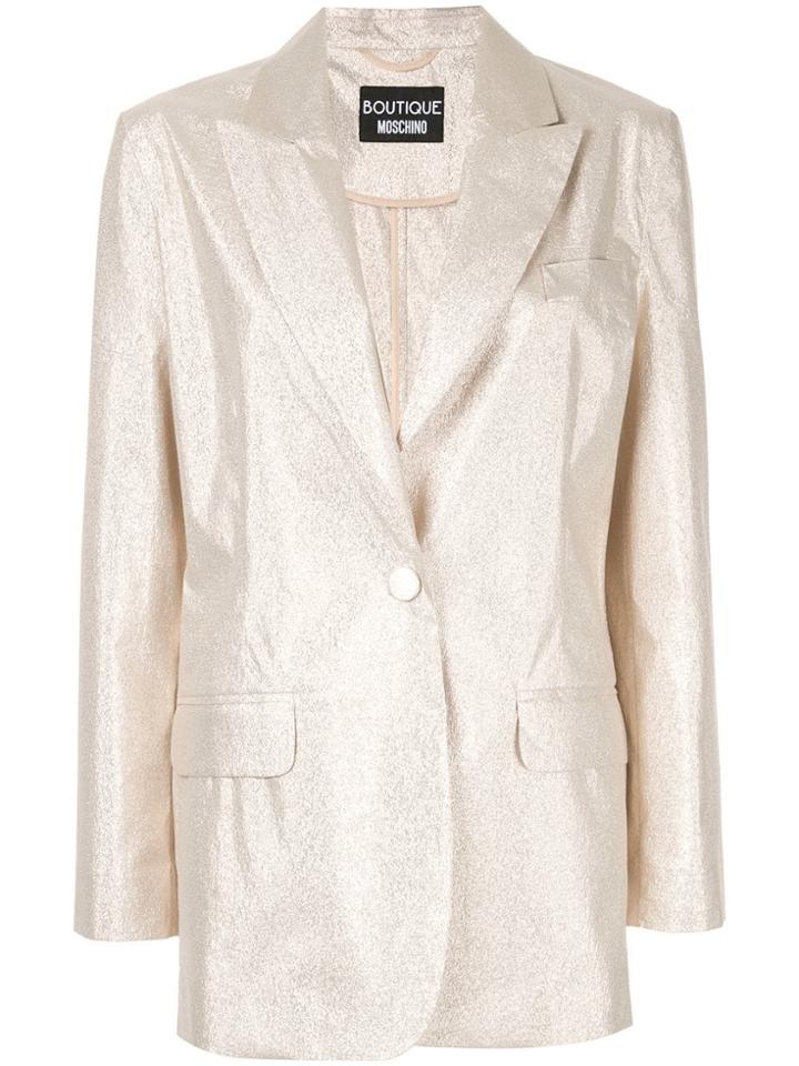 Boutique Moschino Glitter Oversized Blazer - Gold