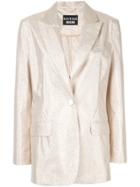 Boutique Moschino Glitter Oversized Blazer - Gold