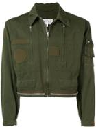 Maison Margiela Zipped Trim Cropped Jacket - Green