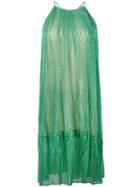 Stella Mccartney - Star Print Tiered Dress - Women - Silk/polyester - 38, Women's, Green, Silk/polyester