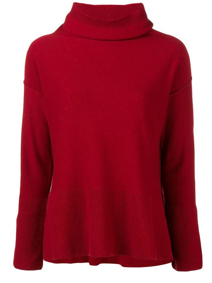 Antonelli Turtleneck Fine Knit Sweater - Red