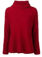 Antonelli Turtleneck Fine Knit Sweater - Red