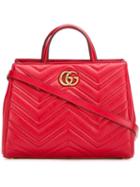 Gucci Gg Marmont Tote, Women's, Red, Leather