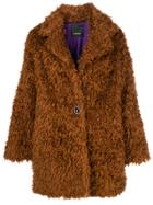Pinko Oversized Faux Fur Coat - Brown