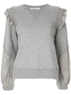 Sea Ruffle-trimmed Sweatshirt - Grey